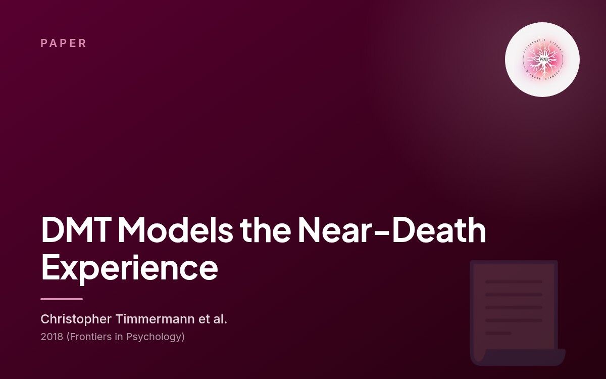 DMT Models the Near-Death Experience